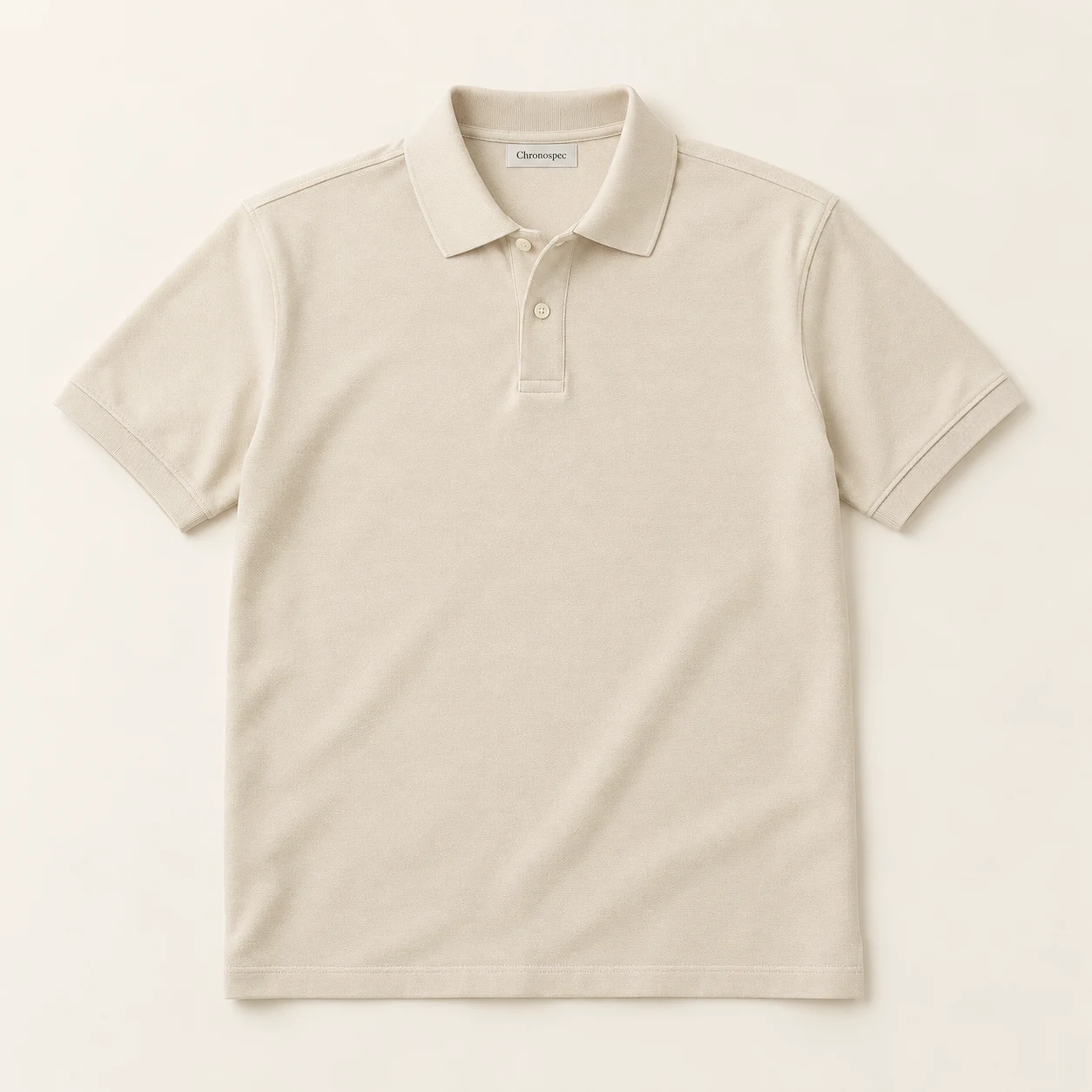 Écru Piqué Polo — Ecru, front view