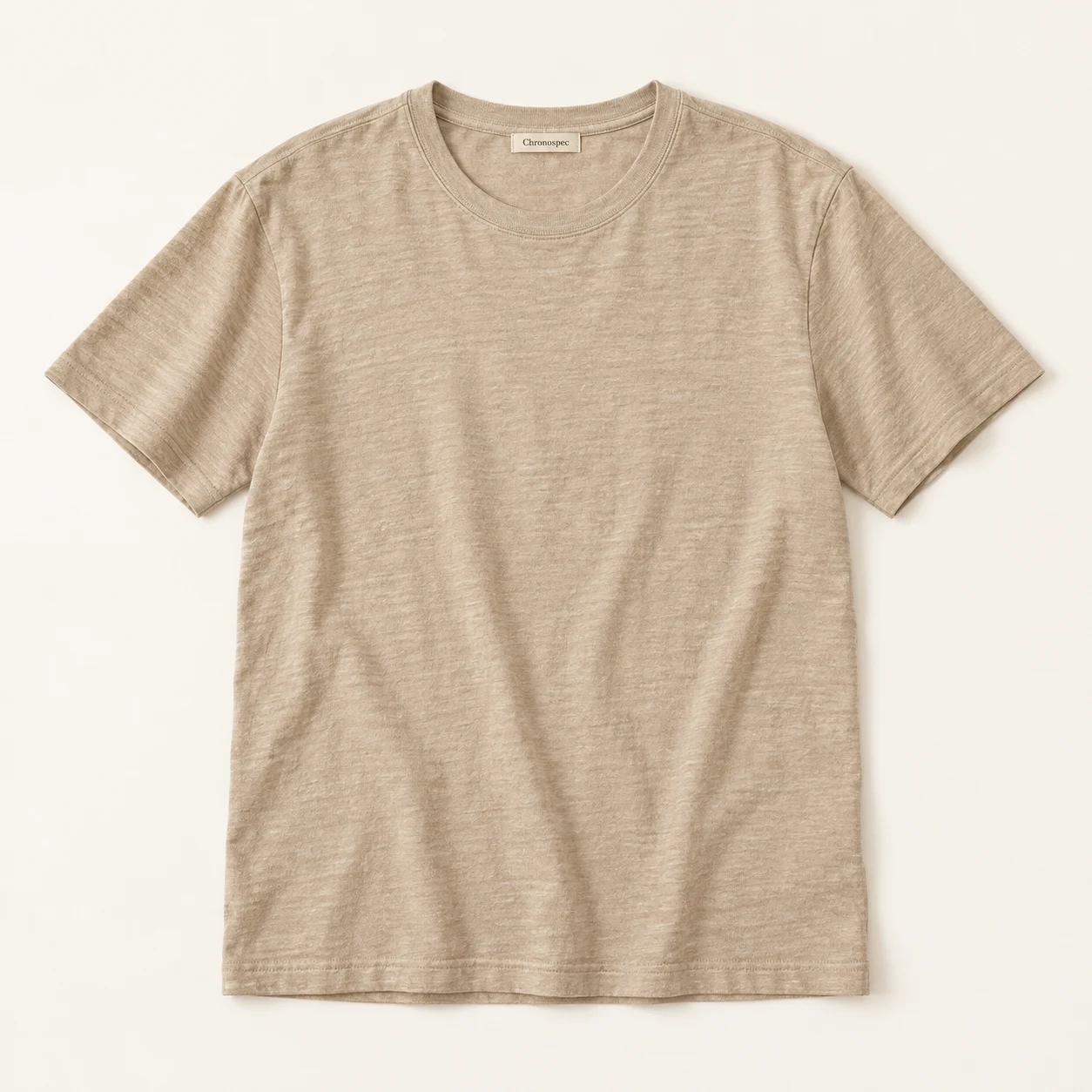 Rivage Linen Tee — Natural flax, front view