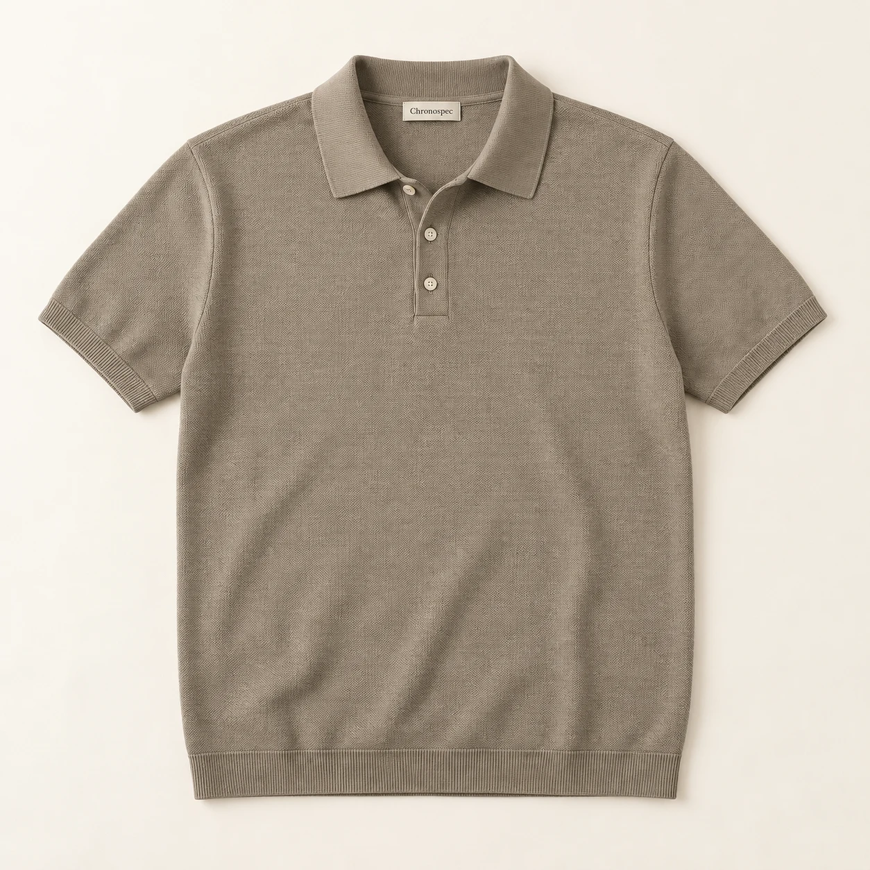 Ombre Textured Polo — Taupe, front view